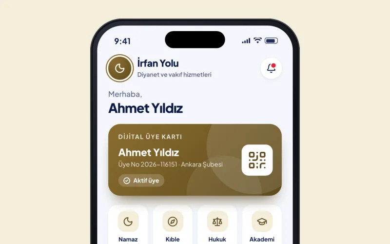 İrfan Yolu uygulamasının ana ekranı