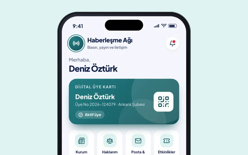 Haberleşme Ağı uygulamasının ana ekranı