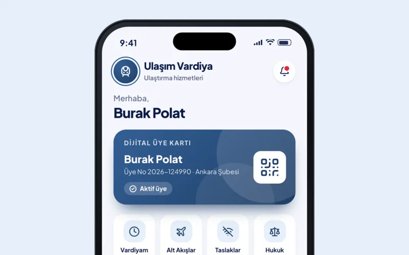 Ulaşım Vardiya uygulamasının ana ekranı